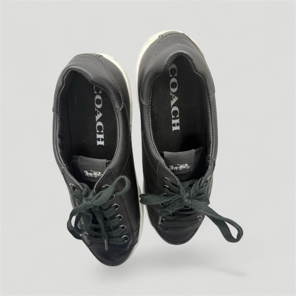 Black Leather Women’s Porter Sneakers Sz 8 - Picture 5 of 7